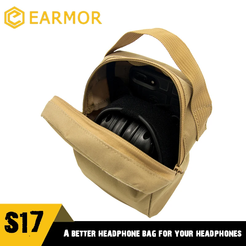 EARMOR Molle กระเป๋ากล่องเก็บยุทธวิธี Multi-Function Carry เหมาะสําหรับ Earmuffs M31 M32 M31H M32H หูฟัง