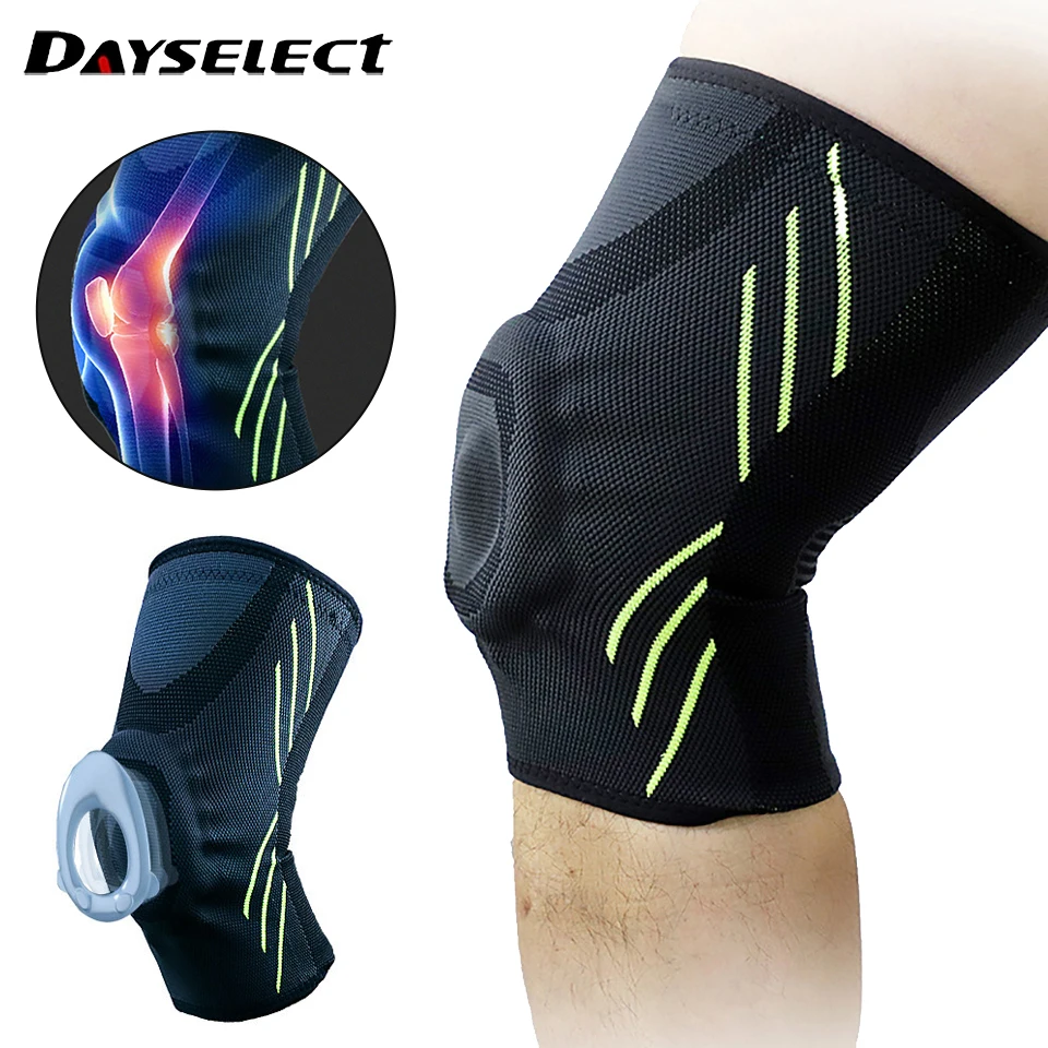 

1Pcs Knitted Knee Pads Knee Massage Silicone Pad High Elastic Pressure Fit Protection Knee Anti-slip Wear-resistant Leg Guards