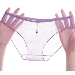 Bragas de malla transparente para mujer, lencería erótica, transparente, ultrafina, transpirable