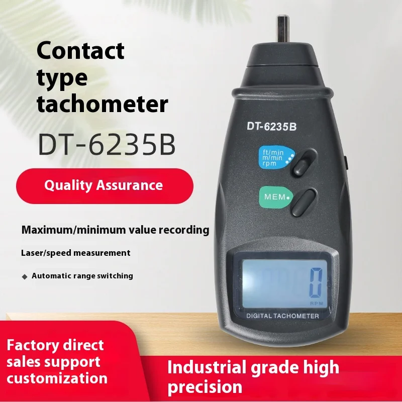 

Intelligent Contact Tachometer / Linear Speed Meter, Speedometer, Handheld Tachometer DT-6235B