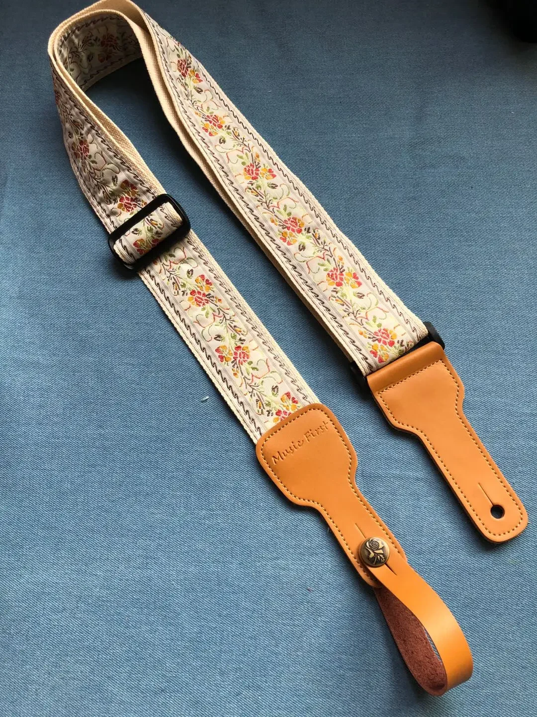 Romantic Embroidered Guitar Strap Fits All Sizes Guitar Bass