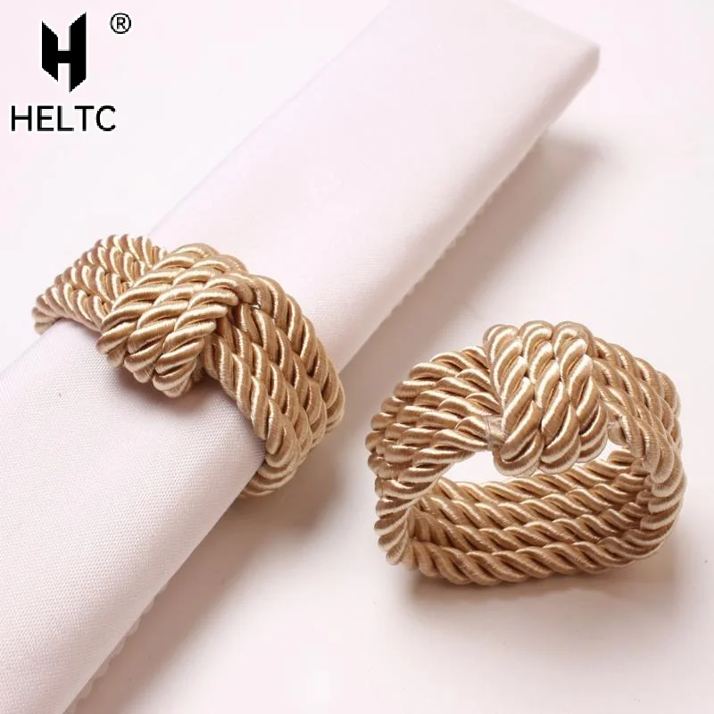 Circle Woven Rope Napkin Ring Christmas Decoration Solid Color Napkin Buckle Restaurant Bar Wedding Home Table Accessories