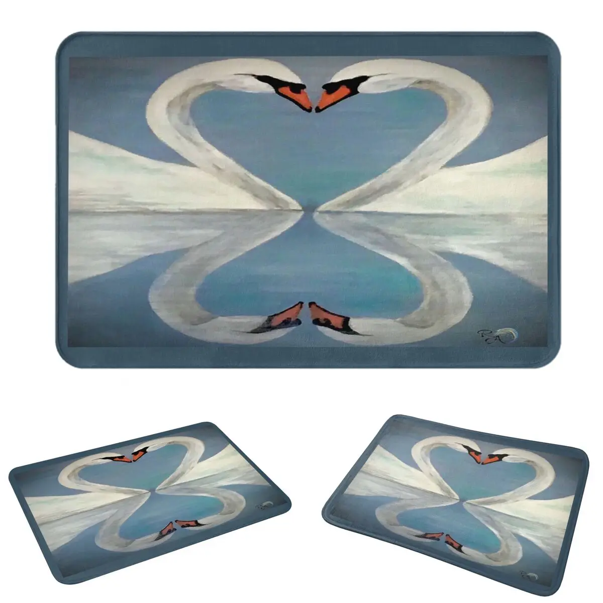 Large Swans Reflecting Elephants By Salvador Dali Doormat Sand Scraping Carpet Rug Kitchen Entrance Home Floor Mat for Bedroom
