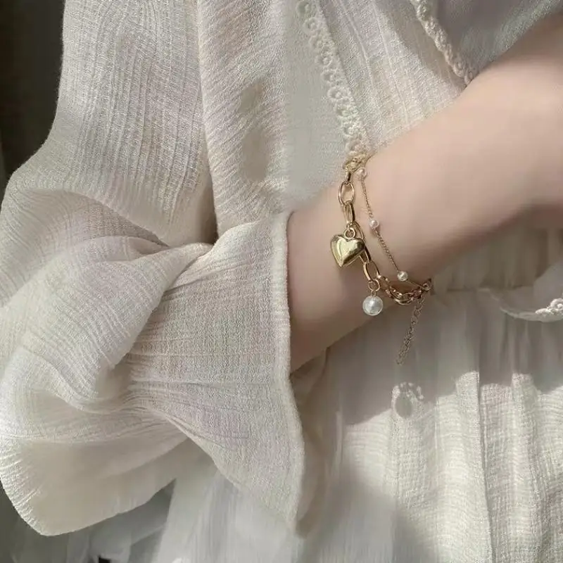 Vintage-Stil Perlen-Liebesarmband, Hochwertiges Elegantes Damen-Perlenarmband, Exquisites Armband zum Verschenken an Töchter und Frauen – Detail 8