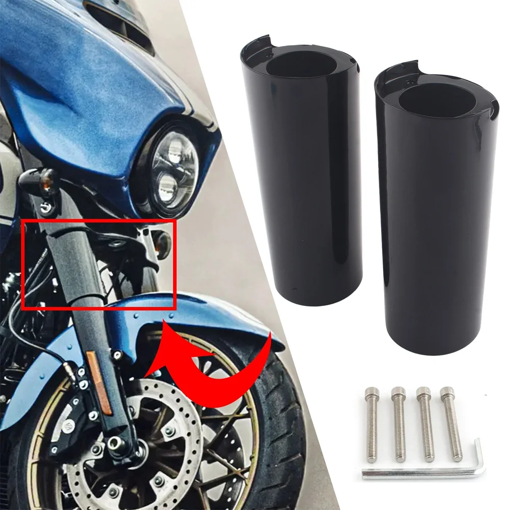 

165mm Motorcycle Front Fork Boot Slider Covers for Harley Touring Electra Street Tri Glide 2014 2015 2016 2017 2018 2019 2020