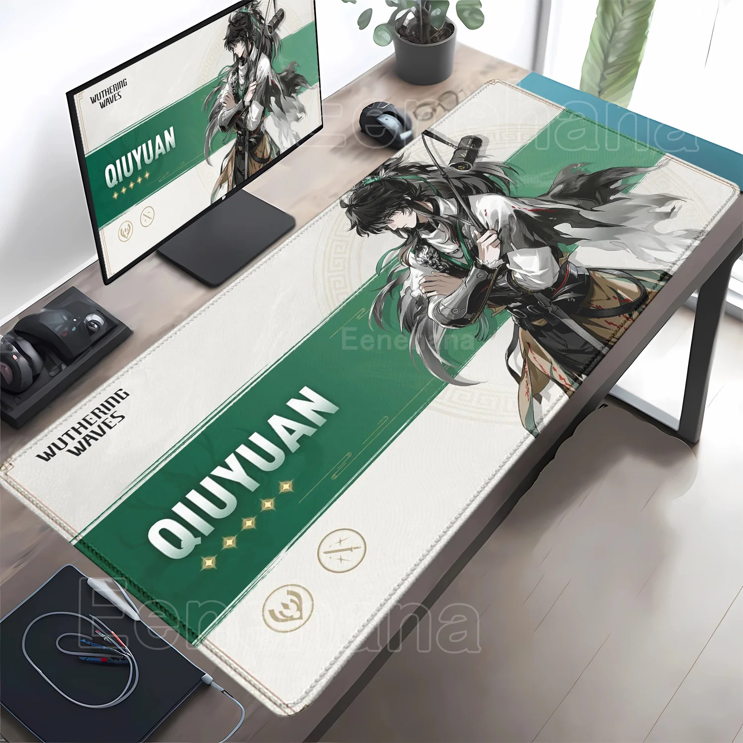 

Wuthering Waves Qiuyuan HD printing Mouse Pad XXL Computer Gamer PC 400x900mm Keyboard Desk Mat Non-Slip Rubber Laptop Mousepad