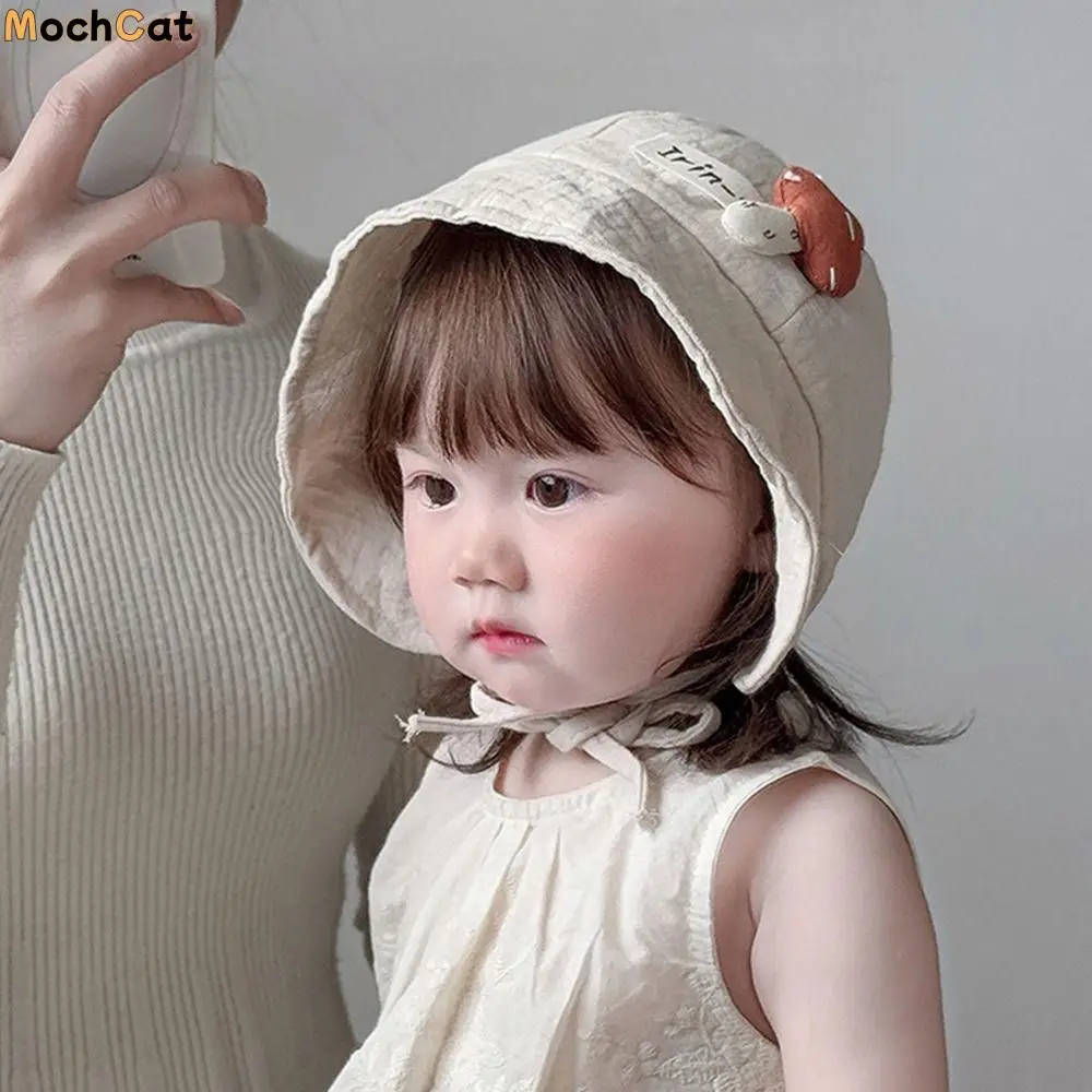 

Fashion Breathable Mushroom Kids Sunhat Korean Style Wide Brim Baby Bucket Hat Foldable Cotton Sun Protection Panama Hat Girls