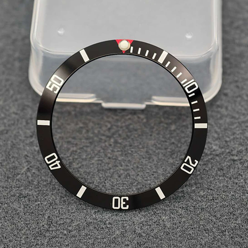 37.5mm Curved Aluminum Watch Bezel Rings NH35 Case Ring For Submariner NH35 NH36 Diving Case Bezel Ring Men Watch Parts Refit
