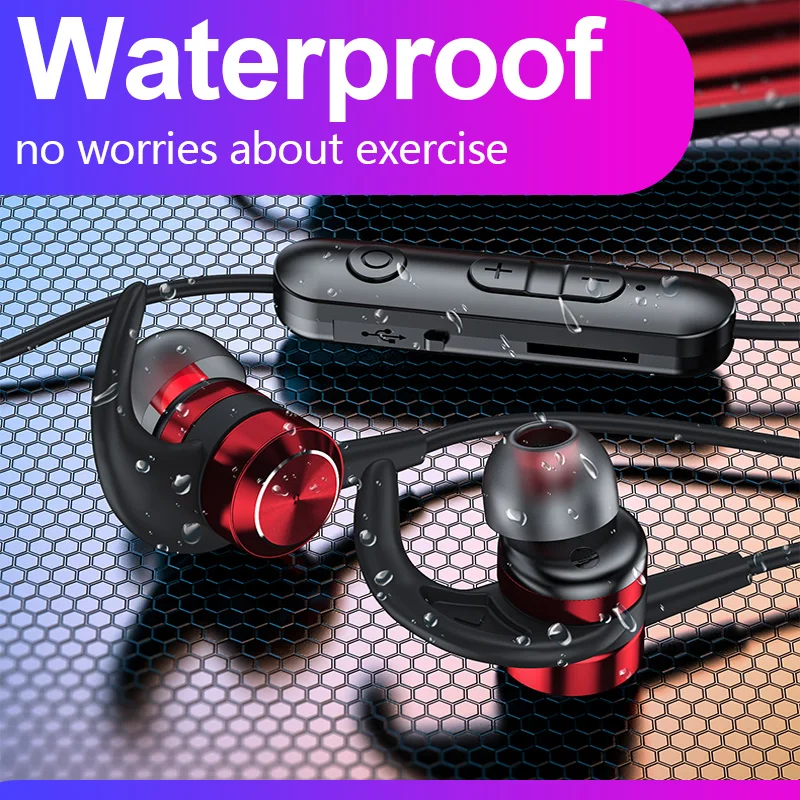 Fones de ouvido sem fio neckband bluetooth fone com microfone auriculares esporte cancelamento ruído fone de ouvido sem fio