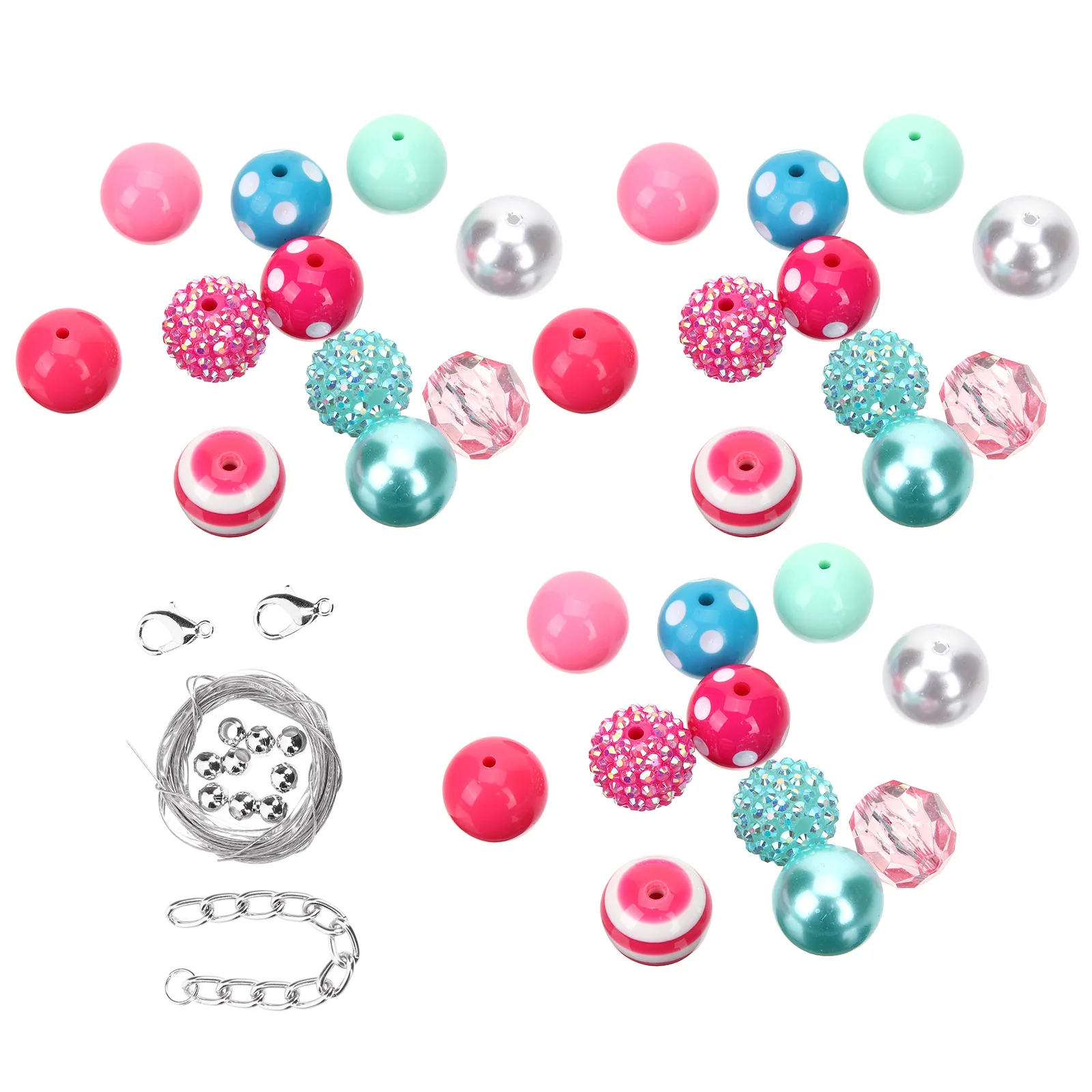 

50 Pcs Bead Kits Beads and Combination Loose Beaded Jewelry Spacer Plastic Diy for Crafts Making