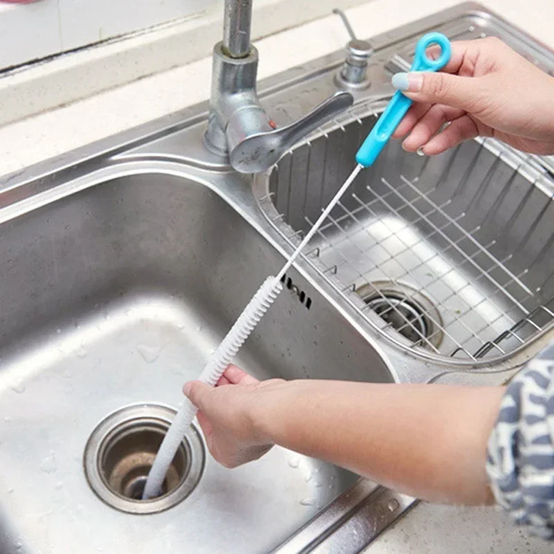 New Pipe Cleaning Brush Sewer Sink Flexible Unblocker Drain Cleaning Cleaner Clog Hole Remover Household Tools Home Supplies