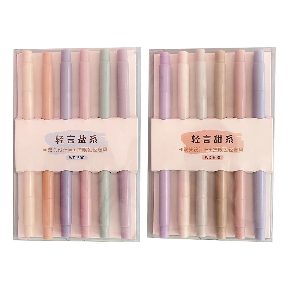 

12pcs Fluorescent Pens Highlighter Professional Water-Based Ink Portable For School Office Work Student Supplies Marker Pen