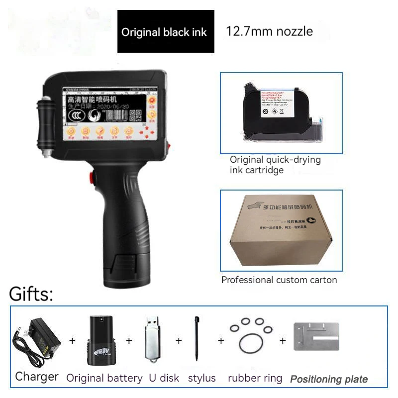 

Smart Handheld Inkjet Printer Small Automatic Coding Machine Assembly Line Label Packaging Bag Qr Code Barcode Logo Printer