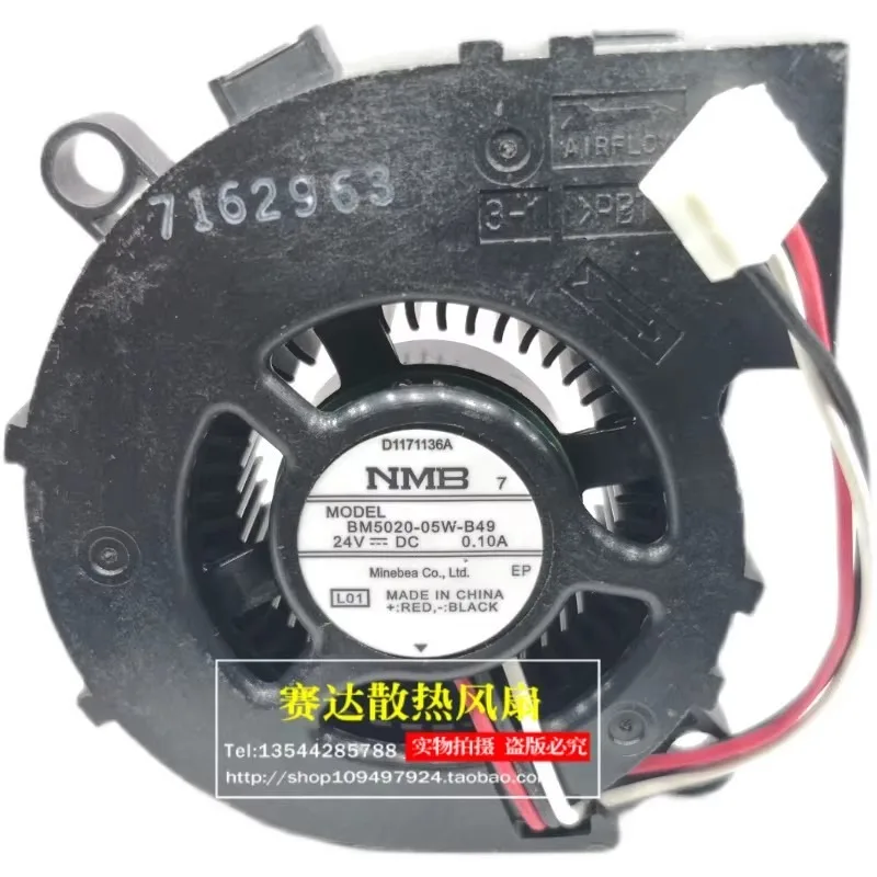 FAN for Original NMB BM5020-05W-B49 5020 24V 0.10A 3-wire Ball Turbo Projector Fan  50 * 50 * 20mm