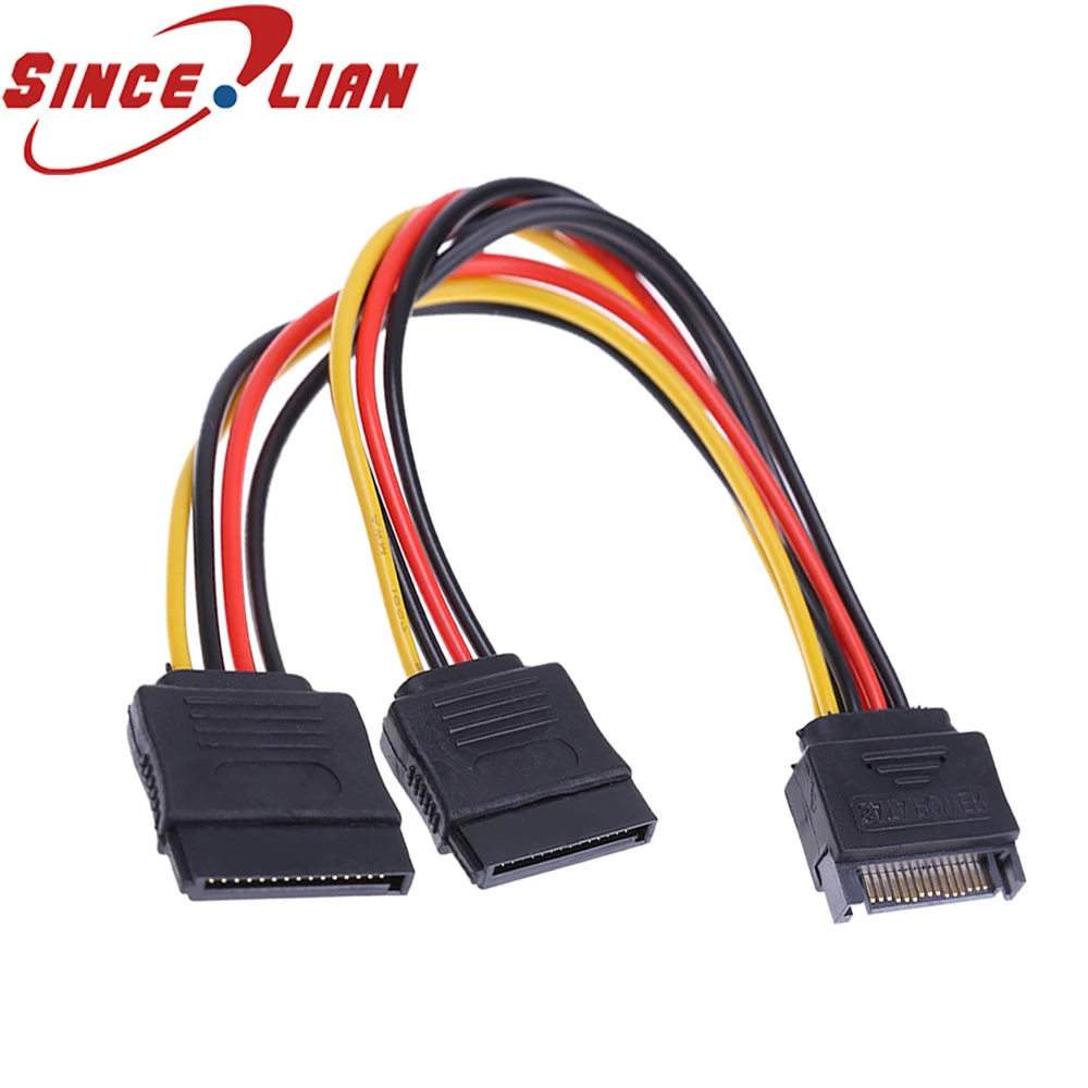 1pcs Butt Plug Splitter Cable SATA 15Pin Hard Disk Power Wire Extension Cable for HDD Hard Disk Splitter  Connector