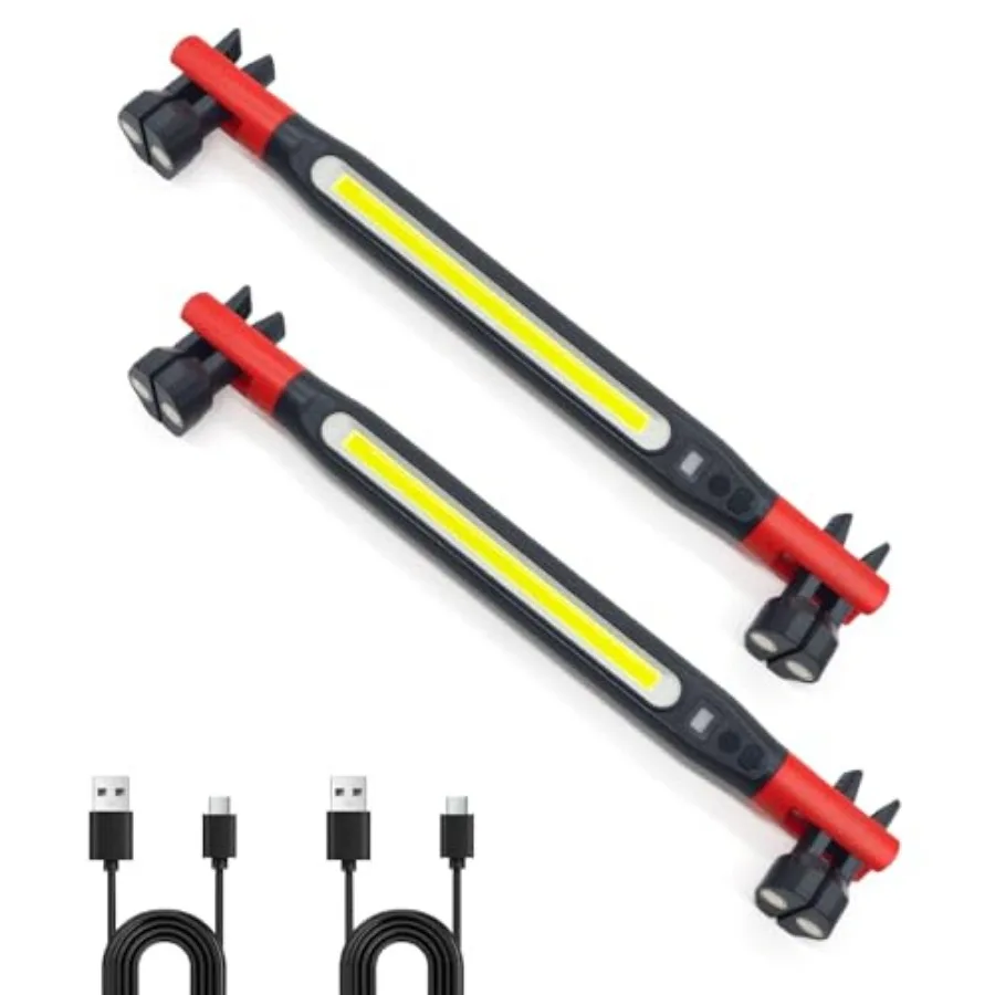 

Magnetic Work Light 3000 Lumens, Rechargeable LED Flood Light with 80° Rotating Head and 360° Hooks, IP65 Waterproof Shatterpro