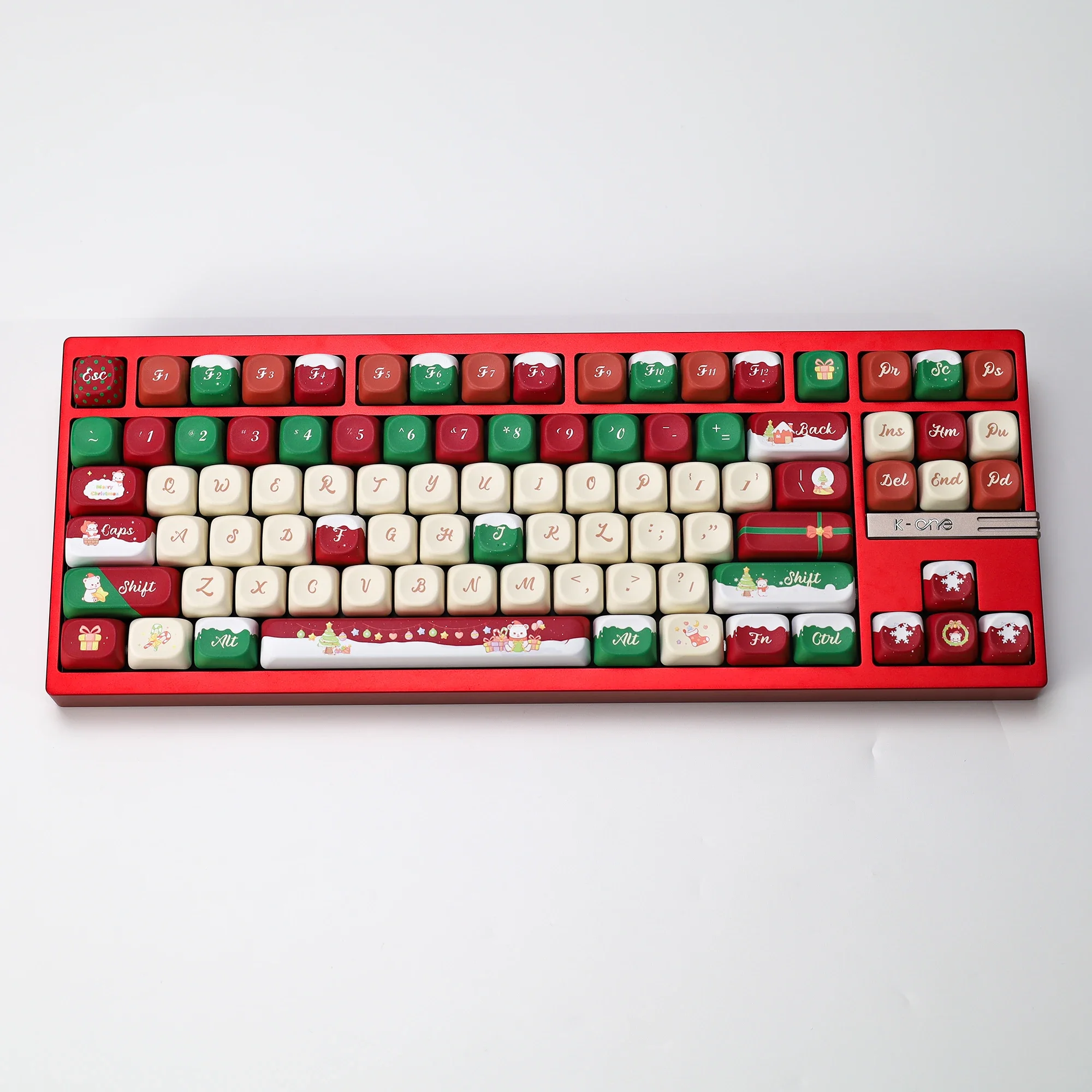 

KBDiy KOA Profile PBT Рождественский медведь Колпачки для клавиш Симпатичные механические колпачки для клавиш с пятью сторонами на заказ 133 колпачки для переключателей MX DIY