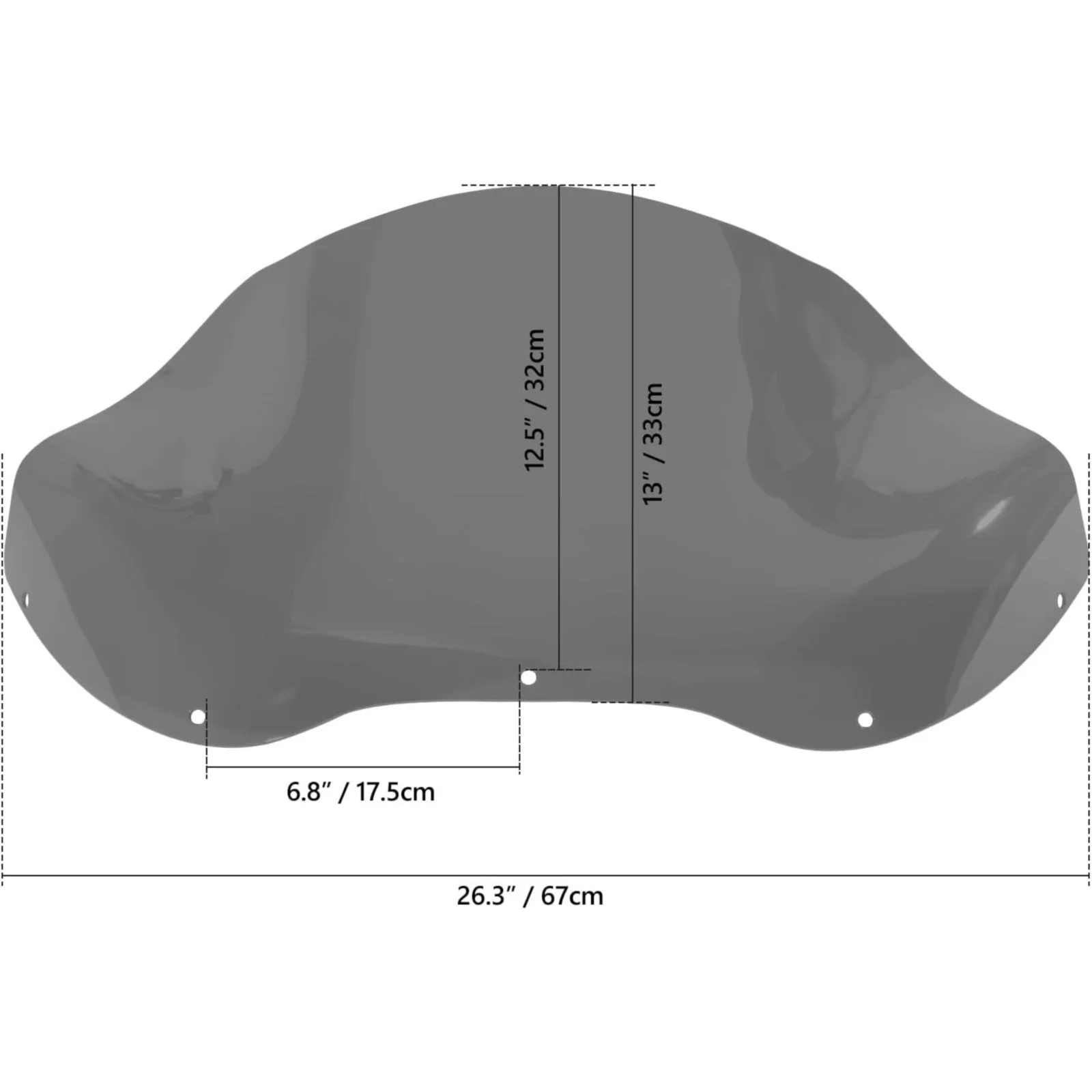 1Pcs 13”Motorcycle Windshield ABS Windscreen For Harley Dual Lamp Highway Road Glide1998-2013 Fairing Deflector Wave Windshield