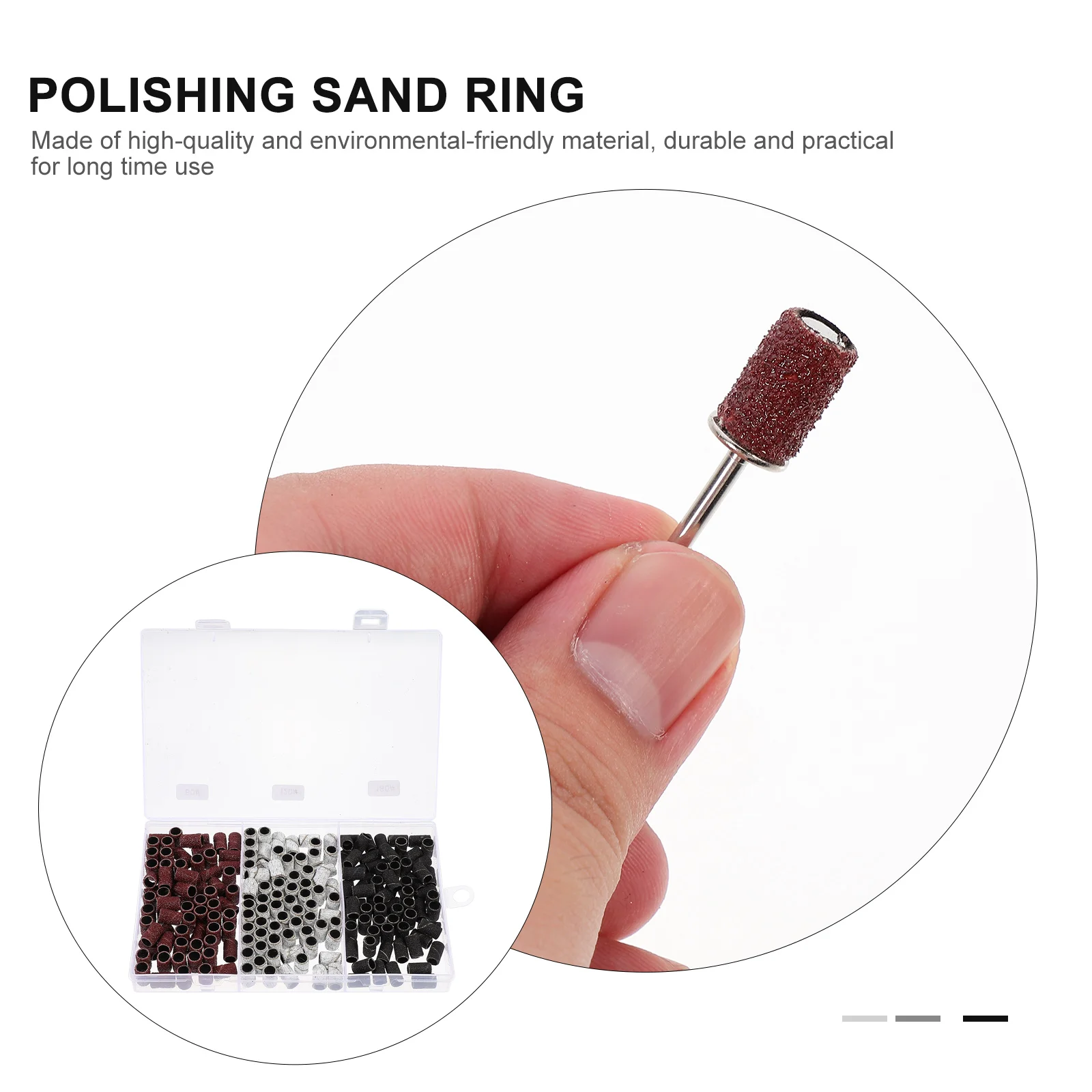210 قطعة مانيكير الرمال الدائري دائم مسمار تلميع رئيس لطحن الأظافر الطبيعية إزالة الجلد الميت مانيكير أداة تجليخ #6