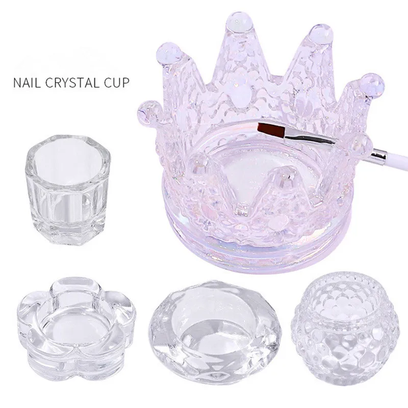 Copo cristal para unhas, Copo líquido cristal, alta transparência, octógono, magia