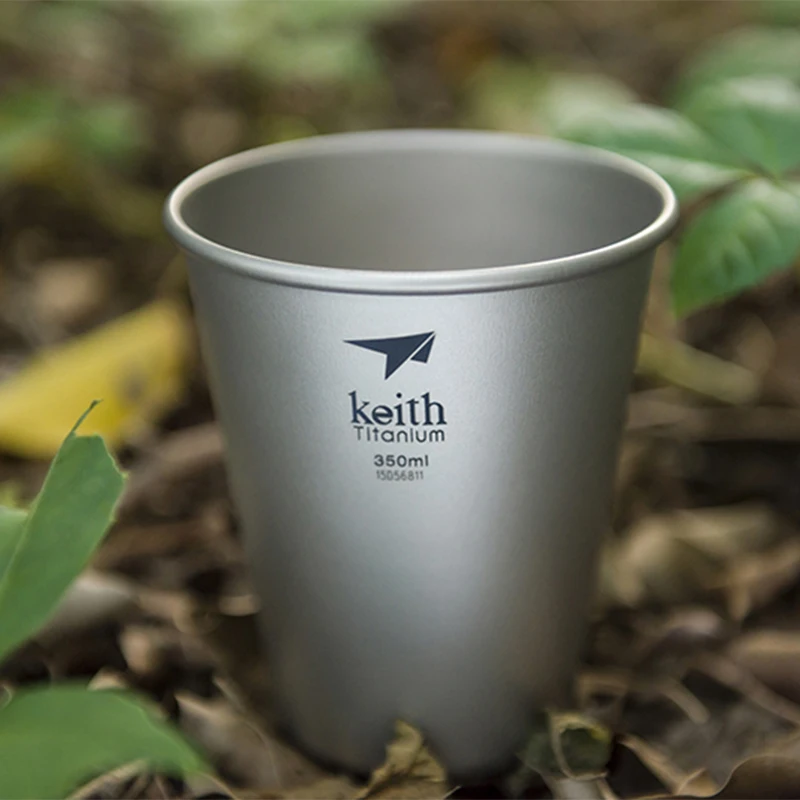 Keith Tableware for Camping Titanium Beer Cup 350ml Outdoor Travel Drinking Friends Gathering Drinkware Coffee Mug Ti9001