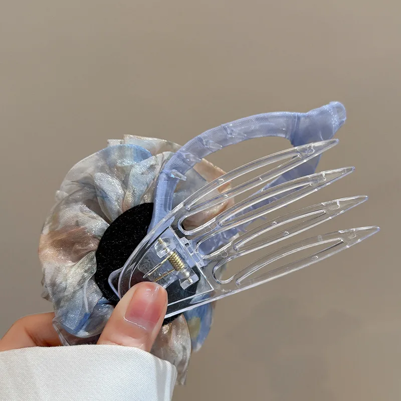 Jepit Rambut Besar Bunga Kain Jepit Rambut Wanita Ekor Kuda Sisir Rambut Bunga Besar Jepit Rambut Pin Aksesori Rambut Mode