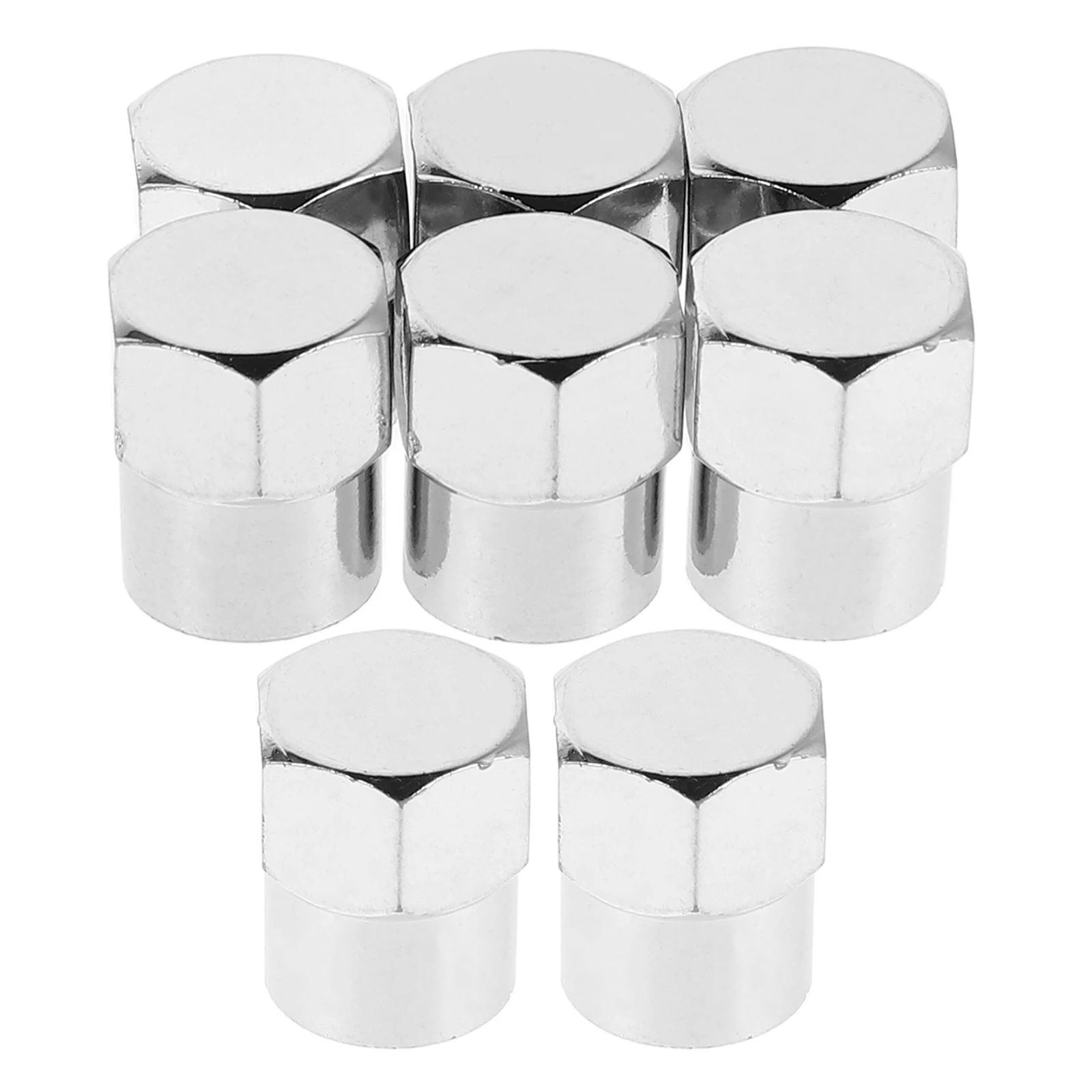 

8pcs Chrome Plated Valve Caps Sealing Ring Car Truck Bike Dustproof Airtight Tire Stem Covers Universal Fit Easy ABS Longlasting