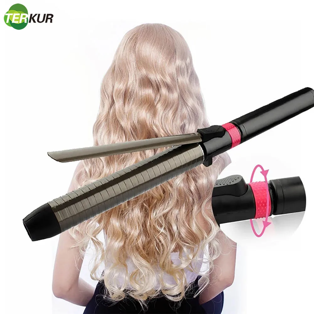 

Professional Hair Curler Rotating Curling Iron Wand with Tourmaline Ceramic Anti-scalding Insulated Tip Waver Maker Styling Tool