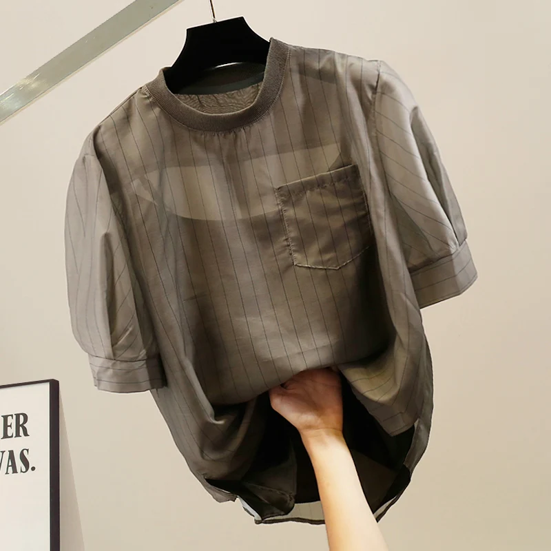 

Korean Sle Casual Loose ort Sve irt ket Decoration Front ort Ba Long Trousers Faionable Slimming Top