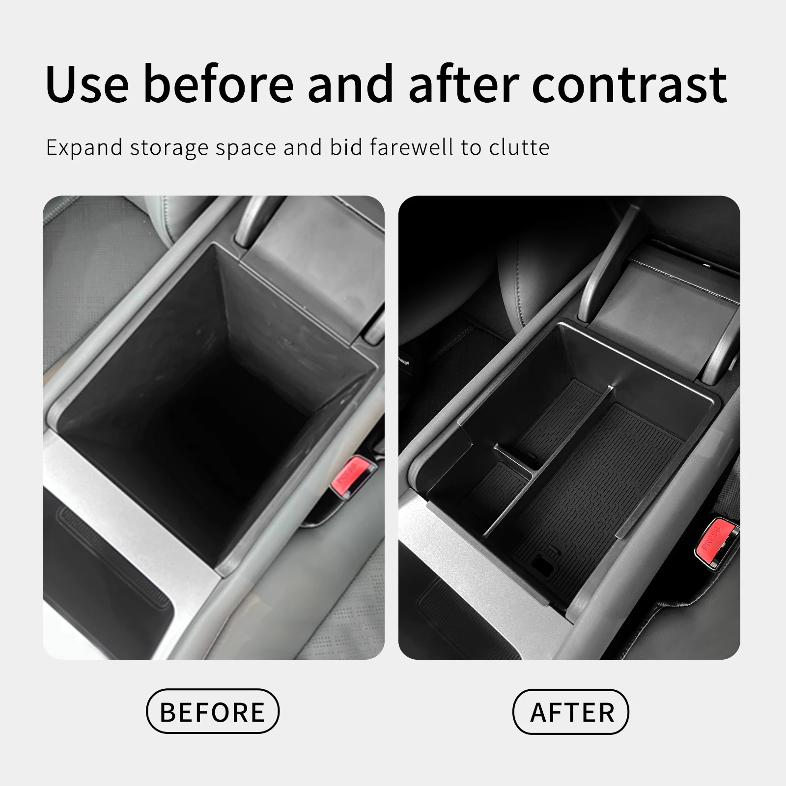 Smabee für BYD ATTO3 (Nur EVO-Version) 2025 2026 Mittelarmlehnenbox Auto-Aufbewahrungsbox Zubehör Organizer Ordnungsschale ABS – Detail 5