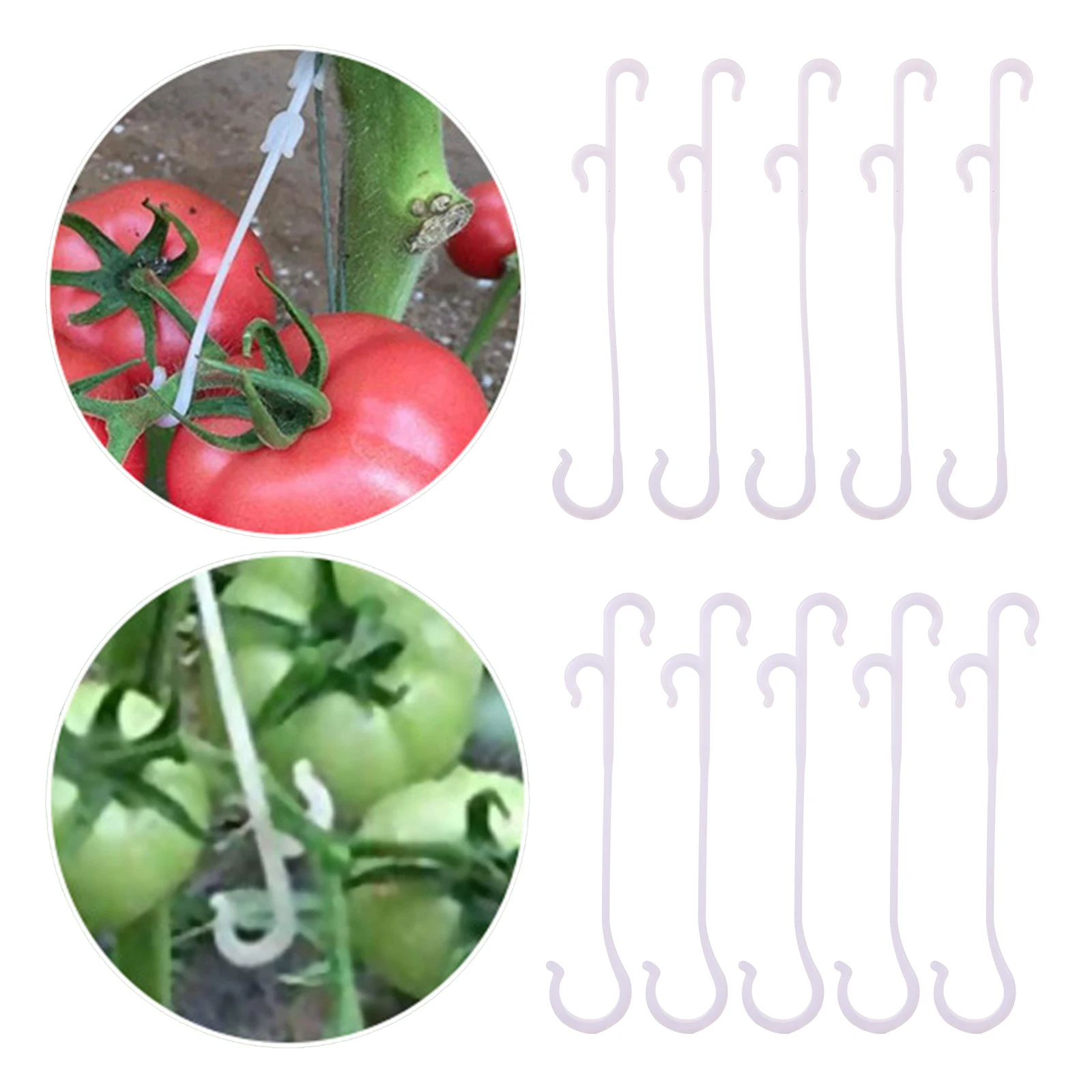 New 200/500Pcs 13/16cm Plant Tomato Support J Hook Clips Garden Strawberry Vegetable Truss for Prevent Pinching or Falling Off