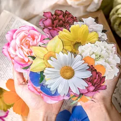 30 pezzi adesivi per fiori di grandi dimensioni adesivi autoadesivi per meduse a farfalla con insetti floreali impermeabili per forniture per Scrapbooking