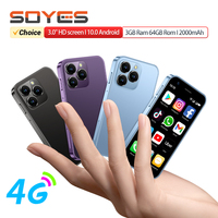 SOYES XS16 Mini Smartphone 3.0in Global 4G LTE Android10.0 3GB RAM 64GB ROM With GPS WiFi Dual SIM Supports Play Store WhatsAPP