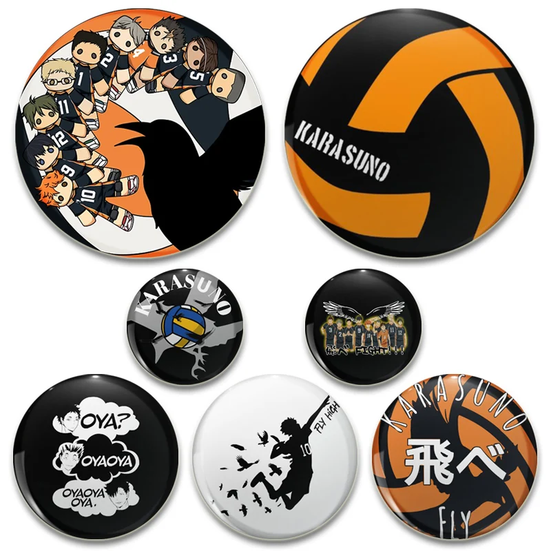 Dibujos animados Shoyo Hinata Pins Anime Haikyuu!! Insignia figuras de Manga iconos Pin mochila ropa decoración broches para bolso regalos DIY