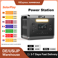 SOLARPLAY Q2501 Portable Power Station 2160WH LiFePO4 Battery with 2400W (4800W Peak) AC Output Solar Generator for Garden Party