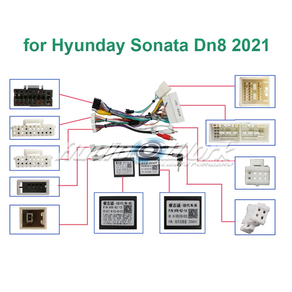 

AUTODAILY Car Audio DVD Player Power Calbe Adapter with 2 Canbus Boxes for Hyunday Sonata Dn8 2021 Wiring Harness