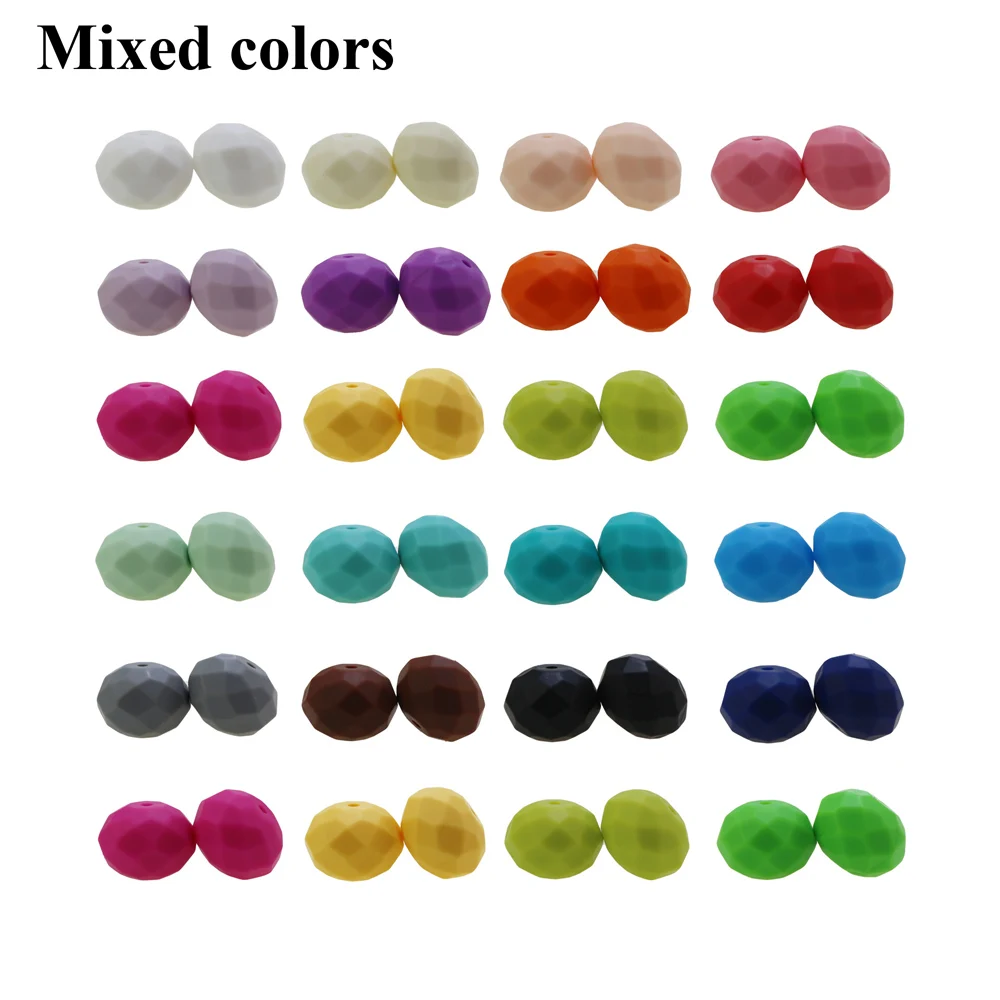 10 Stk/partij 20Mm Silicone Abacus Hexagon Kralen Diy Chewable Kleurrijke Tandjes Baby Losse Kralen Fopspeen Ketting Armband Bpa Gratis