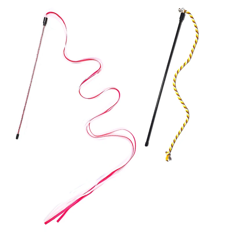 Interaktive Katzen Spielzeug Lange Satin Band Katze Teaser Stange Spielzeug Kätzchen Spielen Teaser Zauberstab Spielzeug Katze Stick Spielzeug