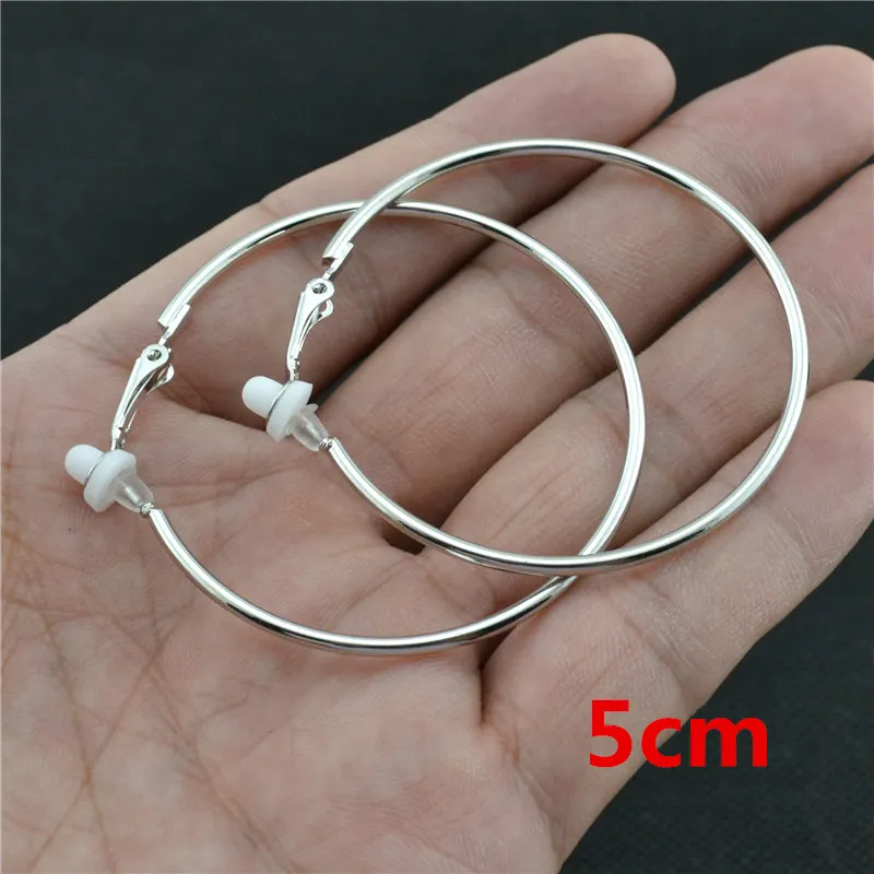 Clip-Ohrringe für Damen ohne Piercing, super groß, klein, großer Kreis, Roségold, Silber, Schwarz, Überzug, klassischer Trend, Übertreibung