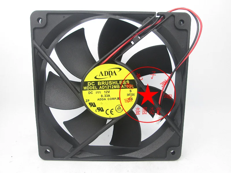 ADDA AD1212MB-A70GL DC 12V 0.33A 120x120x25mm 2-Wire Server Cooling Fan