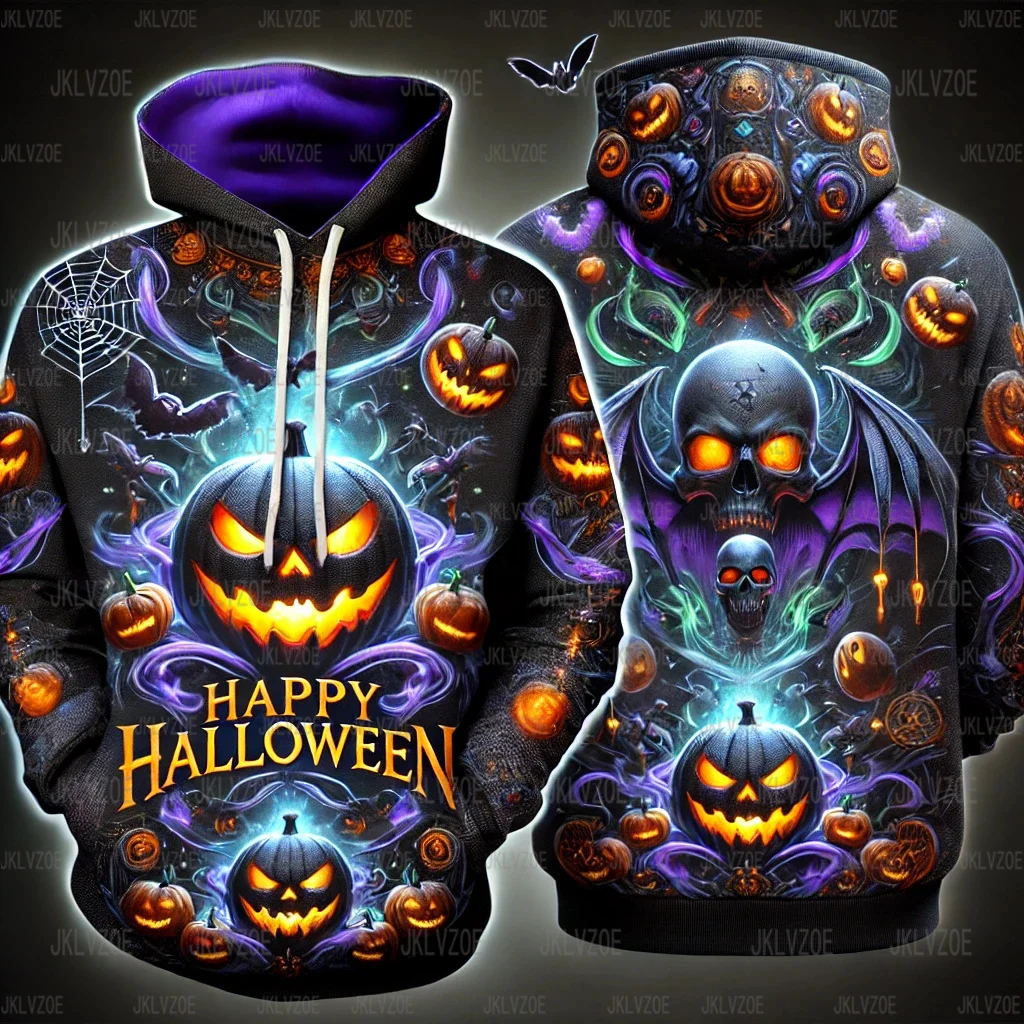 Autumn New Halloween Hoodies Nightmare Before Christmas 3D Print Hoodie Men Women Fashion Oversized Casual Sweatshirts Pullovers