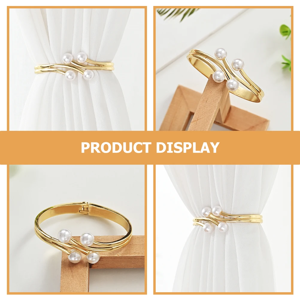 

2 Pcs Curtain Ring Alloy Decorative Bracket Versatile Accessories Holdback Metal Clips For Home Window Curtains