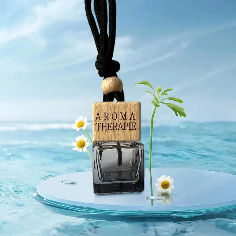 Car Perfume Diffuser Pendant Refillable Glass 8ml Diffuser Bottle Perfume Pendant Empty Air Freshener With String Fragrance Oil