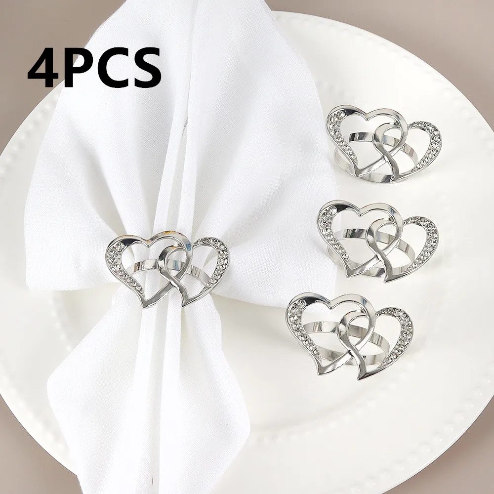 Love napkin ring European style meal buckle napkin ring Valentine\'s Day hotel wedding party table decoration napkin buckle