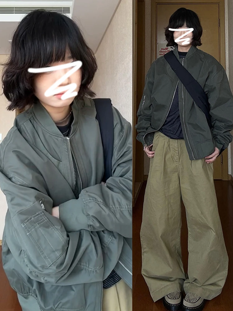 

Ретро-куртка в японском стиле для женщин, повседневная, в стиле американского пилота, рабочая одежда, верхняя одежда для весны и осени, модное женское пальто