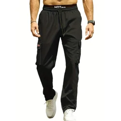 Pantalones cargo multibolsillo rectos de verano para trabajo ligero