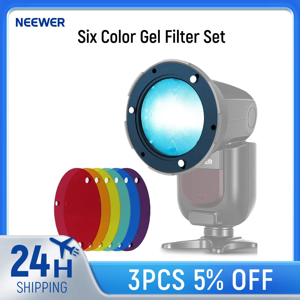Набор шестицветных гелевых фильтров NEEWER, комплект аксессуаров для магнитной вспышки для NEEWER NW700 NW760 Z880 Z1 Z2 Z2PRO Z3 Z2II Speedlight