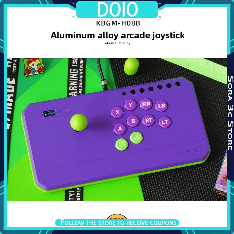 

DOIO KBGM-H08B Joystick Fighting Keyboard HITBOX Gaming Peripherals Aluminium Alloy Hot-swapping PBT Keycaps Gaming Keyboard