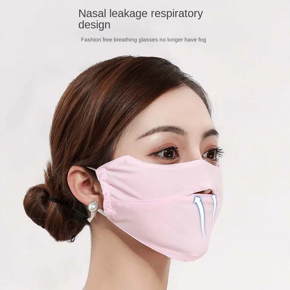 Face Scarf Women Ice Silk Mask Mask Open for Breathability Face Shield Summer Face Cover UV Sun Protection Sunscreen Veil