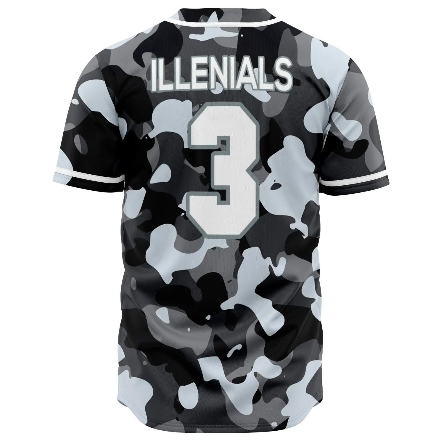 ILLENIUM Album ILLENIALS camouflage Baseball Jersey Men/Women Casual Thin button Baseball uniform For EDM Fans